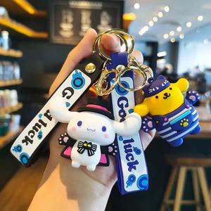 Al por mayor, exquisito llavero colgante de plástico con diseño de gato lindo de moda en internet y muñeco de perro Pudding de orejas grandes, para coche y bolso, para mujer-F - Product Image 3