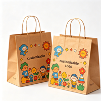 Sac à emporter jetable en kraft imperméable avec poignée renforcée pour les restaurants de restauration rapide, les magasins de fruits et les services de traiteur