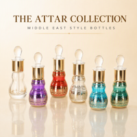 Bouteille d'Attar Rechargeable en Verre en Forme de Gourde Vide Personnalisable pour Huile de Parfum, 6ml, 12ml, Plusieurs Couleurs, Vente en Gros
