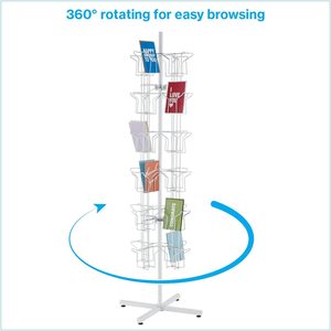 Custom 4 Side Floor Metal Wire <strong>Rotating</strong> Postcard <strong>Display</strong> <strong>Stand</strong> Card <strong>Display</strong> Racks Brochure <strong>Stand</strong> For Retail Store - Product Image 2
