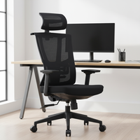 Chaise de bureau ergonomique moderne pivotante avec support lombaire en maille, appui-tête réglable, chaises en plastique de luxe personnalisables