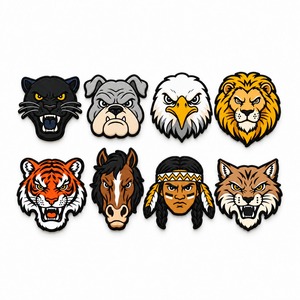 Set di 8 Charms Personalizzati in PVC per Scarpe a Tema Guerriero: <span class=keywords><strong>Pantera</strong></span>, Leone, Guerriero - Spille per Zoccoli all'Ingrosso - Product Image 2