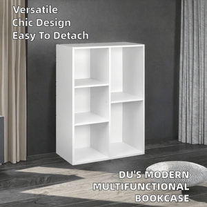 Librería de madera blanca al mejor precio de alta calidad, organizador de 5 cubos, estantes de almacenamiento, librería de madera, armario de almacenamiento de Juguetes - Product Image 2