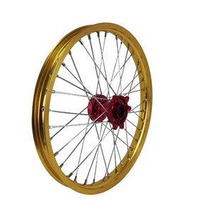 Jeu de roues à rayons pour motocross 21"/19"/18" avec jante dorée, moyeu rouge, aluminium CNC 6061-T6 pour <span class=keywords><strong>KTM</strong></span> <span class=keywords><strong>EXC</strong></span>/Honda CRF <span class=keywords><strong>Enduro</strong></span> MX - Product Image 3