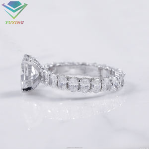 리얼 18K 골드 CVD 랩 다이아몬드 D VVS 타원형 컷 IGI 인증 다이아몬드 반지 여성용 웨딩/기념일 고급 보석 디자인 - Product Image 5