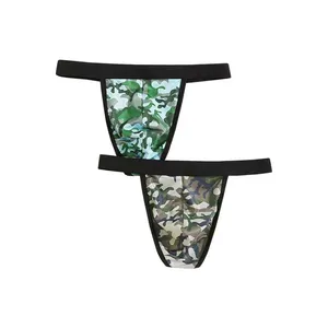 New Listing Men's Thong Gay Big Pouch Mens Sexy Lingerie Plus Size Print Men's Thong Underwear