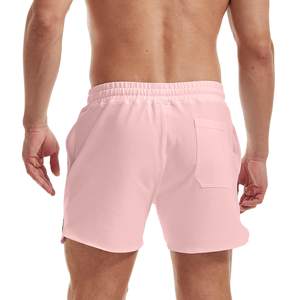 กางเกงขาสั้นออกกำลังกายผู้ชาย ระบายอากาศได้ดี พิมพ์ลายลำลอง สำหรับวิ่ง ฟิตเนส ใส่เล่นกีฬา  รับสกรีนโลโก้ เอวกลาง มีเชือกผูก ผลิตจากผ้าโพลีเอสเตอร์/คอตตอน 100% - Product Image 6