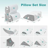 Ensemble de 6 oreillers de lit en mousse à mémoire de forme orthopédique modernes personnalisables, tissu solide 200TC, anti-acariens, reflux gastrique
