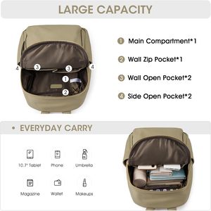 Genuine <b>Leather</b> Backpack Purse for Women Multi-functional Elegant Daypack <b>Soft</b> <b>Leather</b> Shoulder <b>Bag</b> Shopping Trip, Medium - Product Image 5