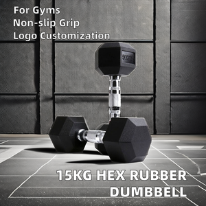 Logo personalizzato 15kg esagonale manubrio Fitness attrezzature per il Bodybuilding ferro materiale in acciaio con rivestimento in gomma per uso domestico palestra - Product Image 5