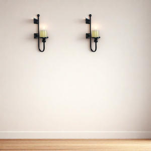 Tempat Lilin Logam Besi Minimalis Nordik Lapisan Komposit Hitam Pencegah Karat Tempat Lilin Dinding Dekorasi Rumah Dezun - Product Image 3