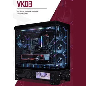 Case per Computer VK <span class=keywords><strong>Valkyrie</strong></span> VK03LITE Mid Tower in Metallo con Vista Panoramica Senza Pilastri Display ATX Raffreddamento a Liquido 360° - Product Image 1