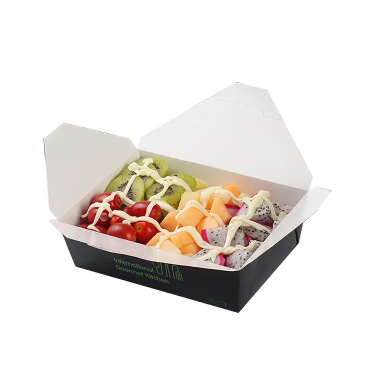 Umwelt freundliche braune Papier verpackung in Lebensmittel qualität Benutzer definiertes Logo Einweg-Lebensmittel behälter Bento Lunch Box Kraft papier box für Lebensmittel