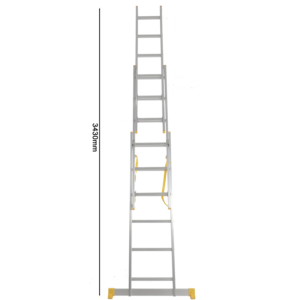 Échafaudage moderne en aluminium à 3 sections EN131 Échelle <span class=keywords><strong>pliante</strong></span> télescopique à 6 marches pour la maison et l'atelier - Product Image 6