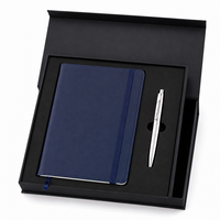 Ensemble cadeau de bienvenue compact pour employés avec logo personnalisé, comprenant un carnet A5 en PU et un stylo métallique, idéal pour la mise en route des nouveaux embauchés et les événements d'entreprise.