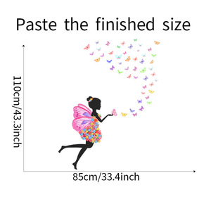 Autocollant mural dessin animé <span class=keywords><strong>fille</strong></span> elfe <span class=keywords><strong>petite</strong></span> <span class=keywords><strong>fille</strong></span> elfe papillon décalcomanies salon <span class=keywords><strong>papier</strong></span> <span class=keywords><strong>peint</strong></span> décoratif - Product Image 6