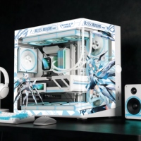NPC Custom Vertical Aluminum Alloy Full Side Tempered Glass ATX Mid-Tower PC Case with 360mm Liquid Cooling Support for Gaming