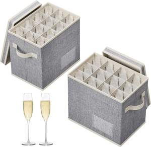 Pratico Organizzatore Pieghevole a 12 Scomparti per Calici da Vino, Nuovo Design in Poliestere Pongee Moderno - Product Image 1