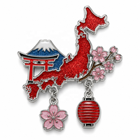 En gros : Broche en métal, Épinglette, Épinglette à breloque suspendue, Épinglette de revers, Épinglette en émail personnalisée à paillettes, avec motifs Carte du monde, USA, Japon, Statue de la Liberté, Mont Fuji