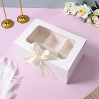 Boîtes cadeaux de luxe personnalisées avec logo, 9 compartiments, pour chocolats, desserts, pâtisseries, gâteaux, avec fenêtre transparente, vente en gros