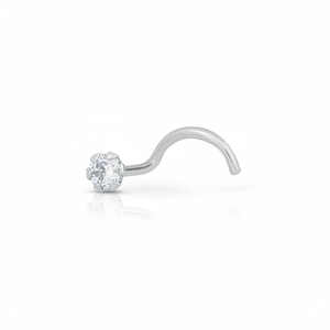 White Gold 14K/9K Round CZ Stone 2mm <b>Nose</b> <b>Piercing</b> Jewelry Elegant and Durable Fine <b>Piercing</b> Accessory - Product Image 2