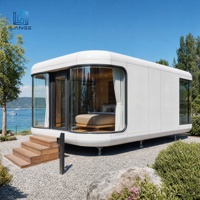 Maison capsule spatiale moderne, maison modulaire de luxe, mini-maison mobile préfabriquée pour le glamping et les centres de villégiature