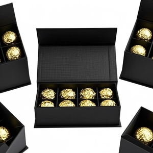 Wholesale Factory Custom Food Packing Box Paper Insert Cardboard <b>Black</b> White Chocolate Magnetic Lid Packaging <b>Gift</b> <b>Boxes</b> - Product Image 4
