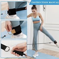 Haltérophilie Jambe Gym Entraînement Fitness Cheville Poignets Rembourré Cheville Bretelles Ensemble Bande De Résistance Pour Fessier Fessier Entraînement