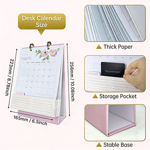 <span class=keywords><strong>Calendrier</strong></span> de bureau personnalisé à feuilles mobiles 18 mois 223x165mm avec pochette pour la maison et le bureau, cadeau esthétique, disponible en petites séries - Product Image 5