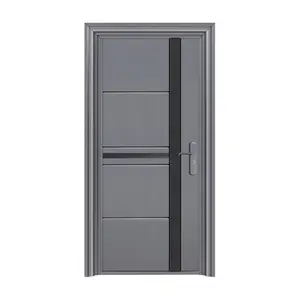 Porte d'ingresso principali esterne Design moderno della porta d'ingresso di sicurezza in acciaio inossidabile per l'appartamento della casa
