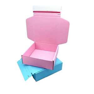 Pink Corrugated Mailer <b>Box</b> Rectangle Shape Recyclable Paperboard <b>Gift</b> Craft Packaging Blue Base Included - Product Image 1