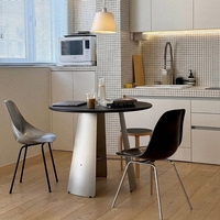 Table à manger moderne en bois massif avec plateau en pierre frittée, idéale pour la maison, les petits appartements, style INS minimaliste, écologique et durable, pour cafés et salons de thé