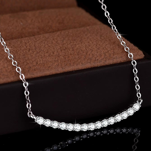 0.1CT Moissanite colgante collar VVS1 piedra diamante Simple equilibrio barra diseño 925 Plata joyería fina para mujeres regalo perfecto - Product Image 1