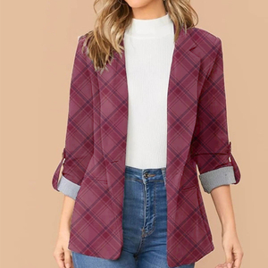 Fashion Splicing Lapel Slim One <b>Button</b> Cardigan Temperament Women's <b>Suit</b> Fashion - Product Image 4