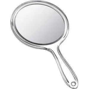 Espejo de maquillaje de forma redonda, transparente