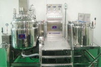 Machine de mélange de liquide vaisselle stationnaire 300L contrôlée par PLC, fabricant de gel d'aloe vera, homogénéisateur sous vide de qualité alimentaire avec pompe et moteur