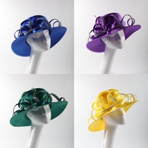 Chapeau cloche en satin pelucheux pour femmes, robe de cérémonie, fascinateur floral, fête du thé, été, plage, mariage - Product Image 3