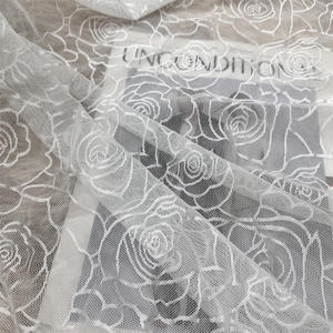 قماش دانتيل أفريقي - قابل للتمدد، سريع الجفاف، قماش شبكي جاكار بنقش ورود كبير قابل للتنفس - Product Image 2