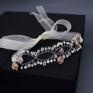Miallo Design Original Coiffe de Demoiselle d'Honneur pour Filles, Style Européen-Américain, Fait Main, en Alliage, Ornée de Fleurs, de Perles et de Strass - Product Image 6