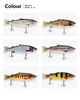 186mm/65g truite d'eau douce à deux sections "S" glisse natation ABS plastique dur leurre de pêche naufrage Wobblers pour la pêche