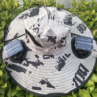 Sombrero con Ventilador Solar de Doble Aspas, Transpirable, 3 Velocidades, Visera con Ventilador para Verano, Protección UV, Viento Fuerte, Sombrero de Pesca, para Camping