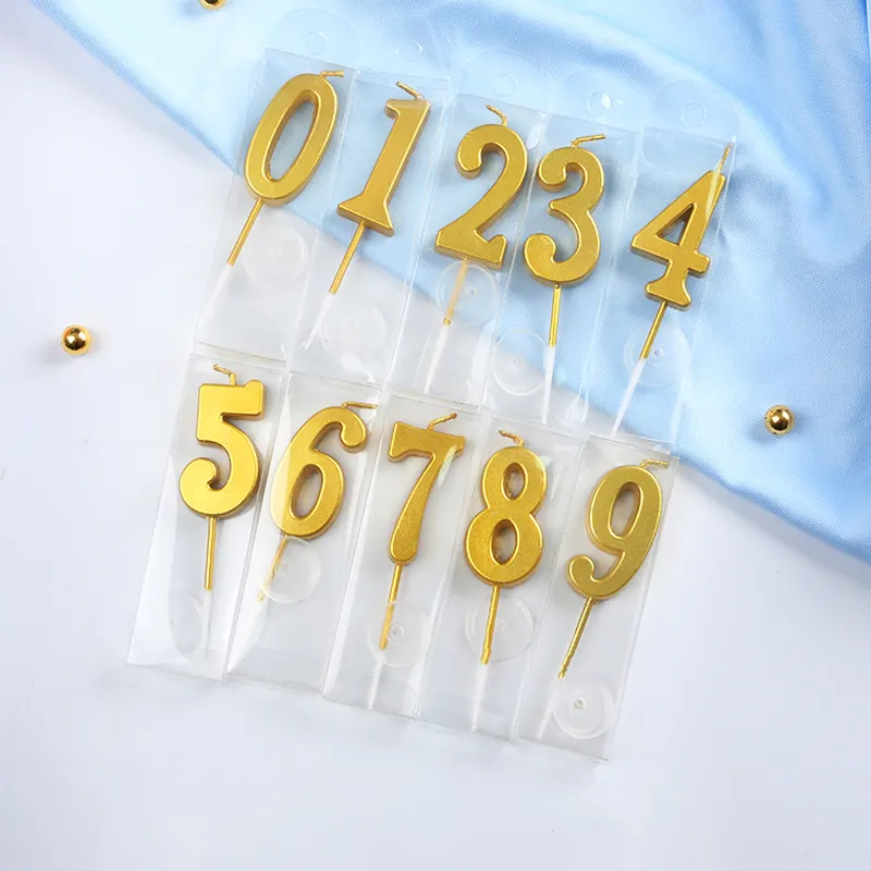 Wholesale 0~9 Digital Number Candles Birthday Cake Topper Decoration for Party Celebration Paraffin Wax Number Candle