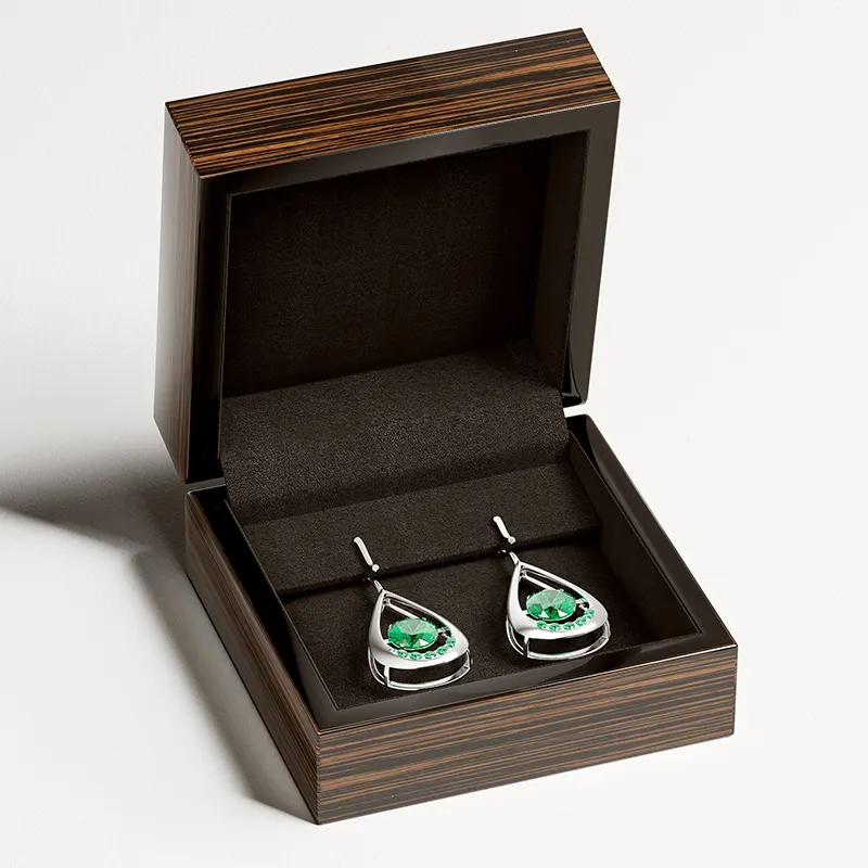Embalagem de joias personalizada, anel de madeira brilhante, de luxo, caixa de embalagem de joias mdf para patek, madeira