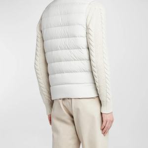Gilet sans manches matelassé personnalisé en duvet de canard, col montant, fermeture éclair, pour homme - Product Image 2
