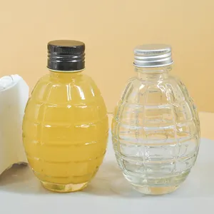 Hot Selling 200ml Transparent Grenade Shape Glass Bottles Customized Logo