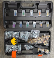 Kit d'outils de rivetage manuel industriel OEM pour métaux, 16 pouces, 11 mandrins métriques/SAE, 165 écrous, conception compacte et ergonomique