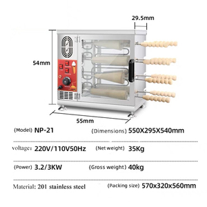 Machine à griller les cornets de glace commerciaux Kurtos Kalacs et les rouleaux de gâteau cheminée, avec fonction de comptage des pièces par lot - Product Image 4