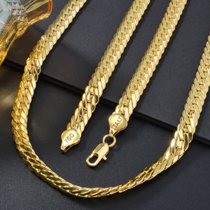 Zeadear Fashion Trendy Brass <b>Copper</b> Alloy 18K Gold Plated 10mm Link <b>Chains</b> Necklace Unisex Anniversary Made China No Stones - Product Image 4
