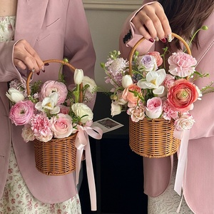 Cesto portaoggetti e vaso per fiori in PP effetto rattan ecologico per decorazioni casa e <span class=keywords><strong>giardino</strong></span>, matrimoni, hotel, picnic - Product Image 2
