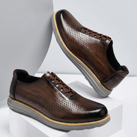 Nouvelles Chaussures de Marche en Cuir pour Homme, Design Luxe Chic, Grande Taille 46, Personnalisables avec Logo de Marque, en Cuir de Vachette, Rehaussantes, Décontractées pour le Bureau